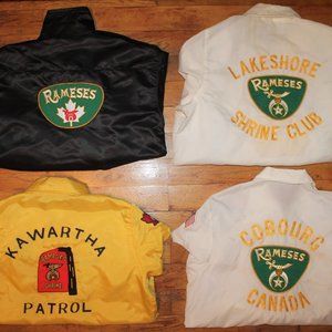 🧙‍♂️4x RARE Vintage 1980s Masonic Ramses Shrine Club "Staff & Member" Jacket(s)